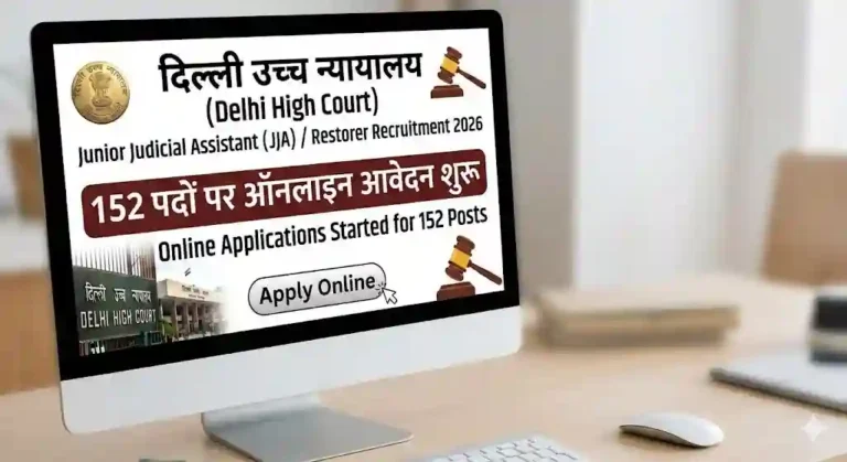 Delhi High Court Junior Judicial Assistant JJA Restorer Recruitment 2026