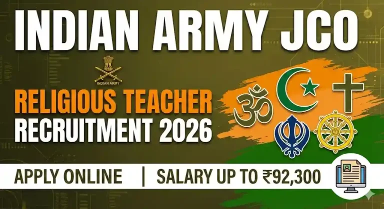 Indian Army JCO Recruitment 2026: आर्मी में धर्म गुरु बनने का सुनहरा मौका, सैलरी 92,300 रुपये तक