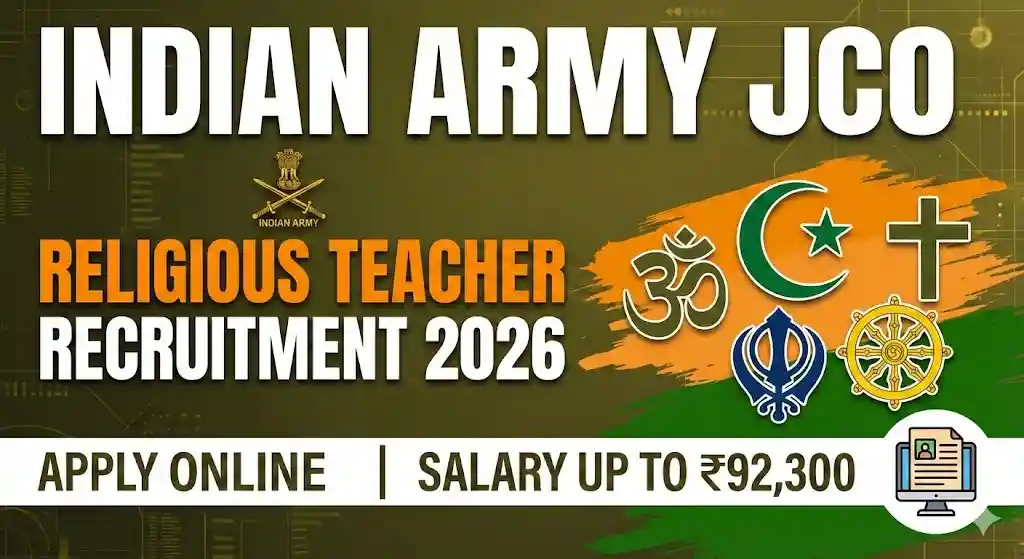 Indian Army JCO Recruitment 2026: आर्मी में धर्म गुरु बनने का सुनहरा मौका, सैलरी 92,300 रुपये तक