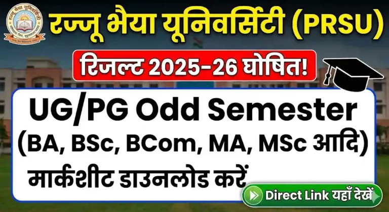 रज्जू भैया यूनिवर्सिटी रिजल्ट 2025-26: ऑड सेमेस्टर के नतीजे जारी, डाउनलोड करें UG/PG मार्कशीट PDF
